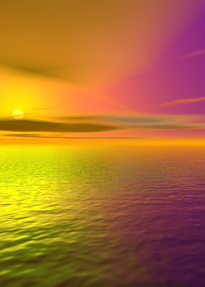 Colorful Sunset Over Water