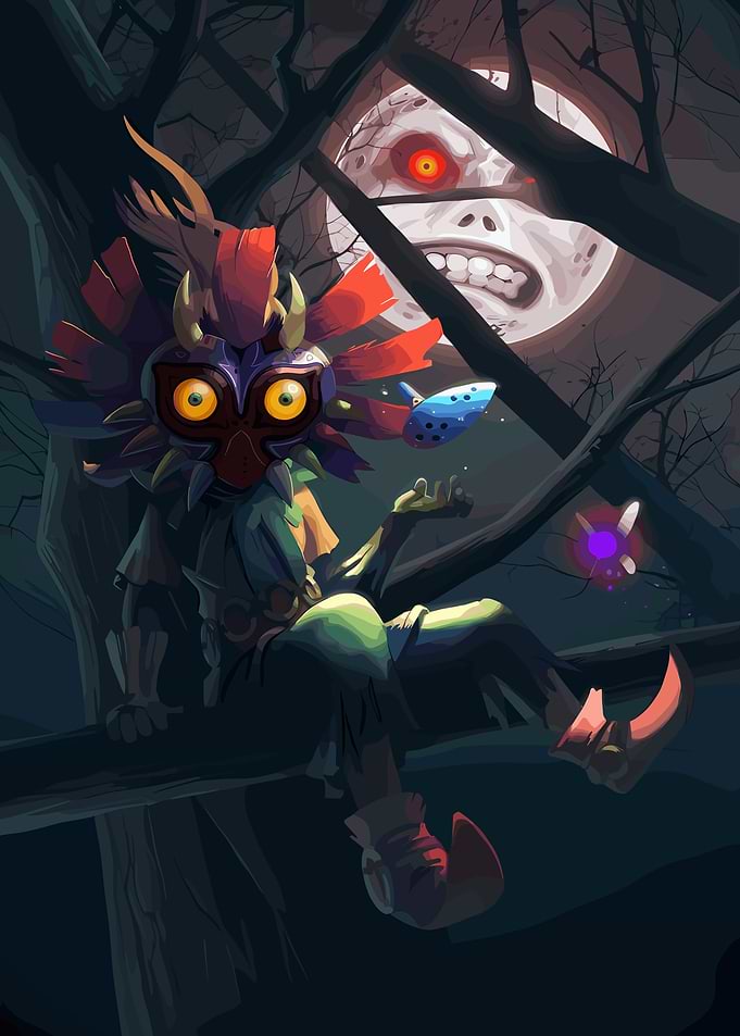 Majora's Mask under the moon