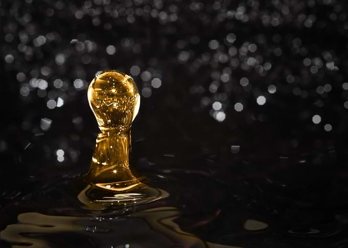 Golden Water Drop Splash