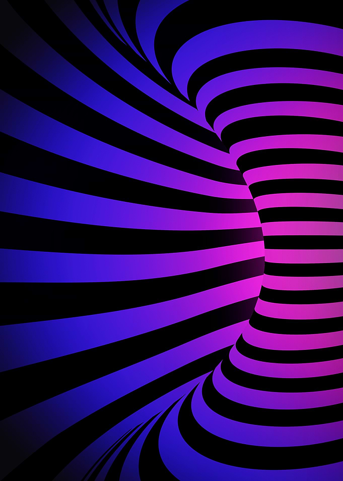 Abstract Striped Torus with Gradient Colors