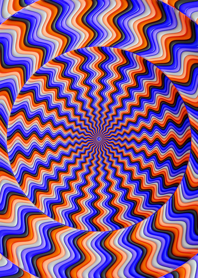 Optical Illusion with Concentric Wavy Patterns