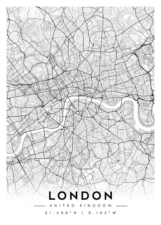 London City Map - Minimalist Art