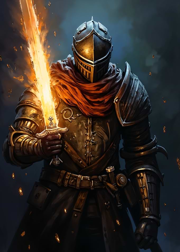 Knight with Flaming Sword