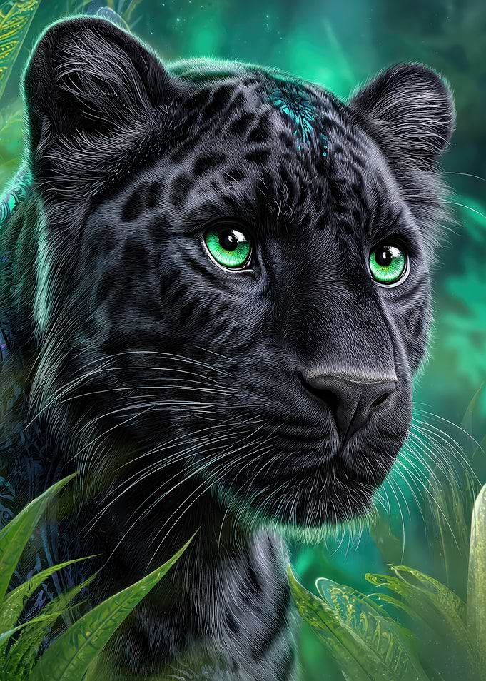 Black Panther with Emerald Eyes