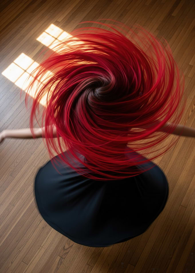 Dancer With Whirling Red Hair