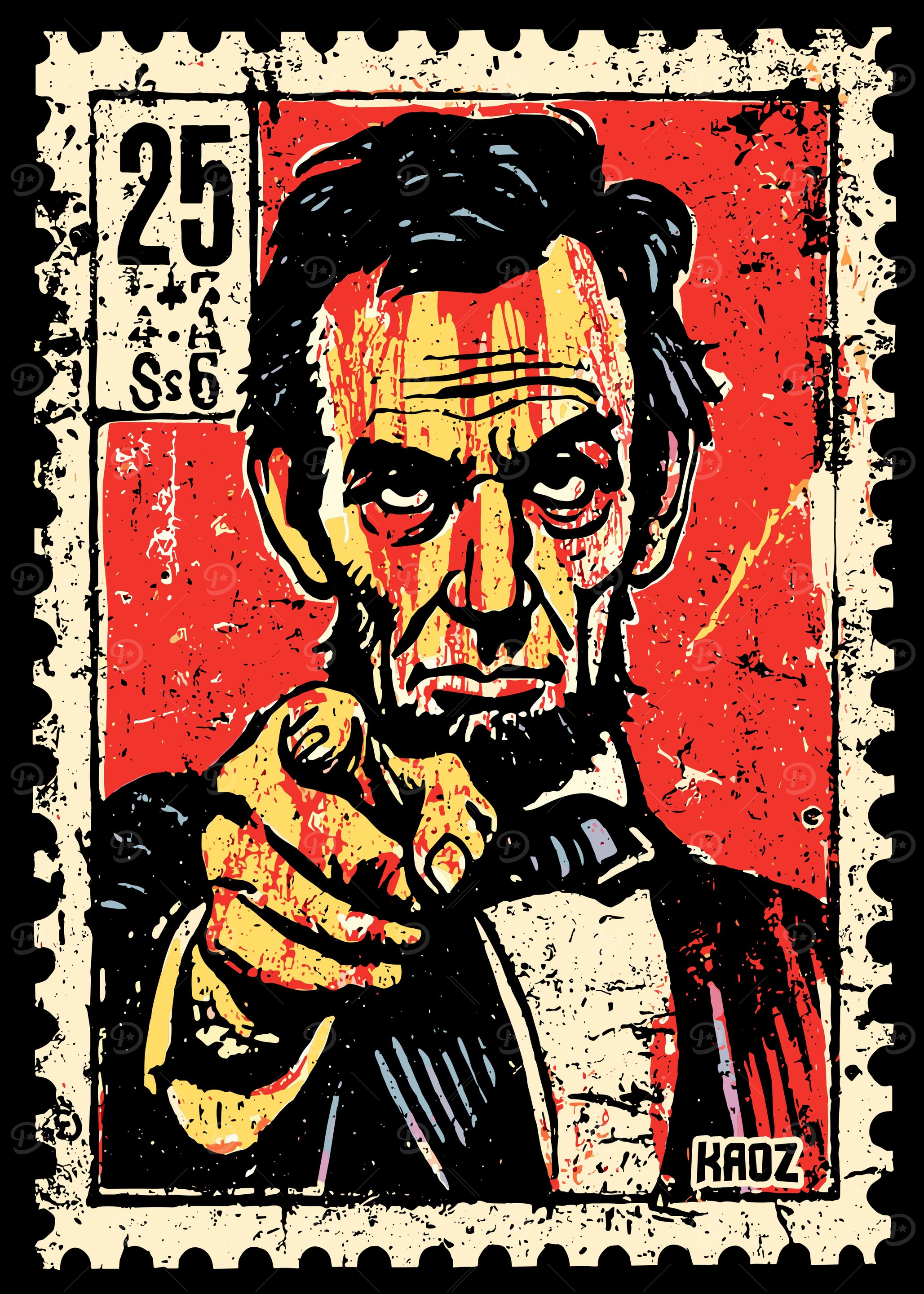 Abraham Lincoln Stamp Art