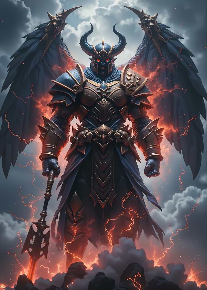 Winged Demon Warrior in Armor