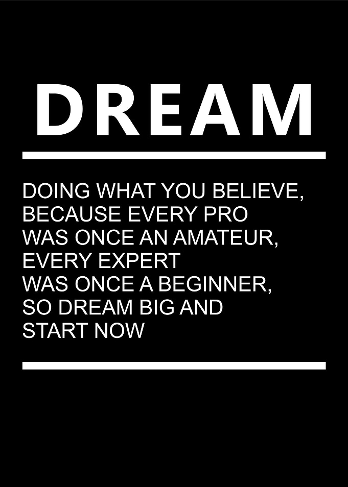 Dream Big Inspirational Quote Poster