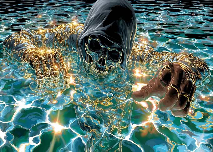 Golden Grim Reaper in Water