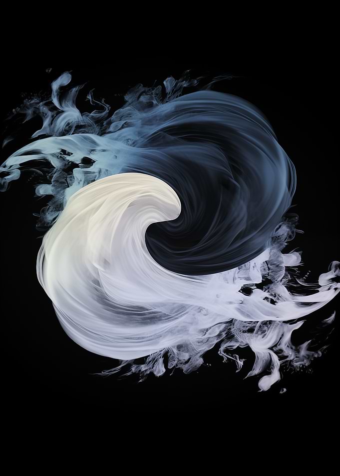 Yin Yang Smoke Abstract