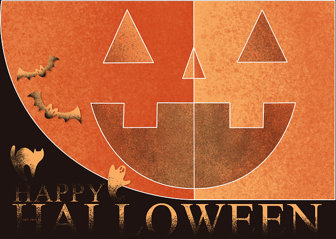 Happy Halloween Pumpkin Face Illustration
