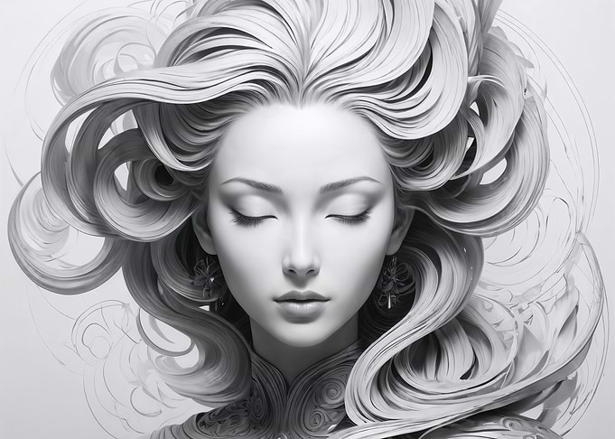 Monochromatic Portrait of a Woman