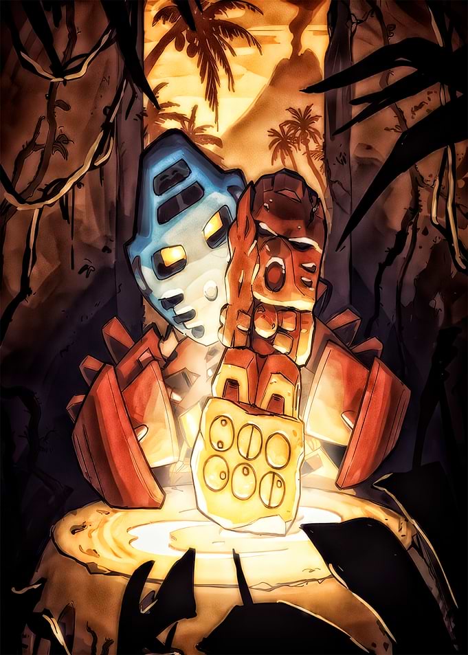 Bionicle Masks in Jungle Setting