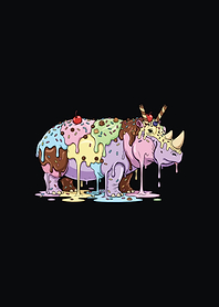 Ice Cream Rhino Cartoon