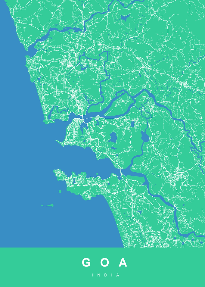 Goa, India Map Art
