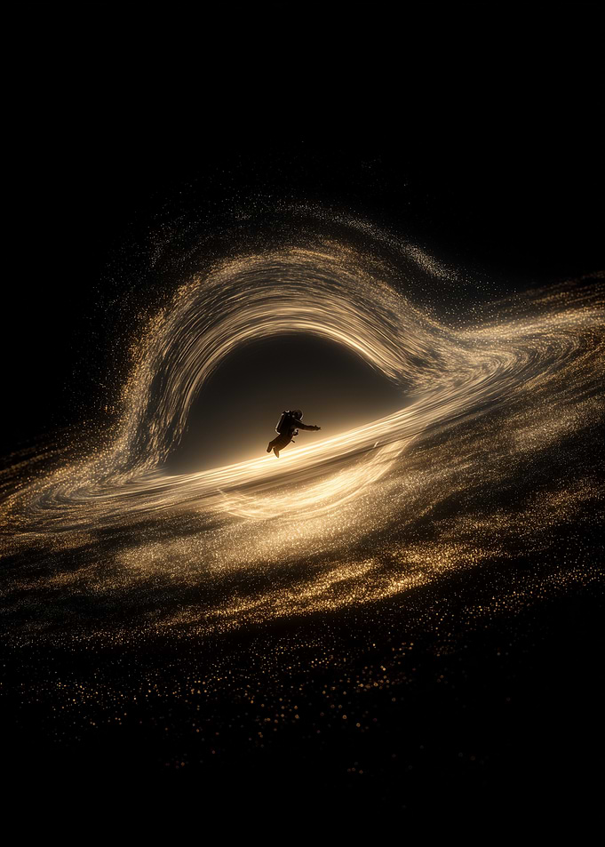 Astronaut in Black Hole's Gravity