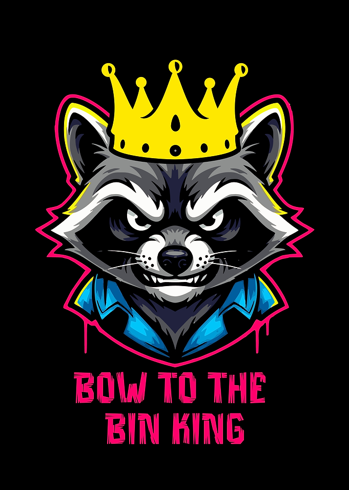 Bow to the Bin King Raccoon