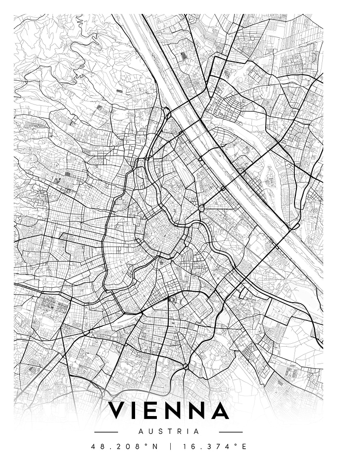 Vienna, Austria City Map