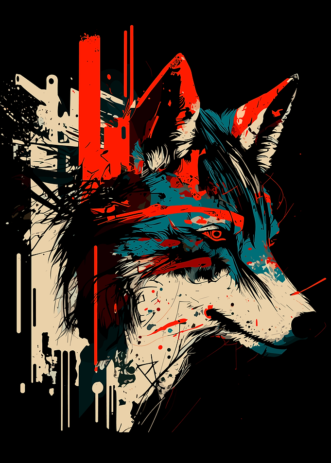 Abstract Wolf Portrait
