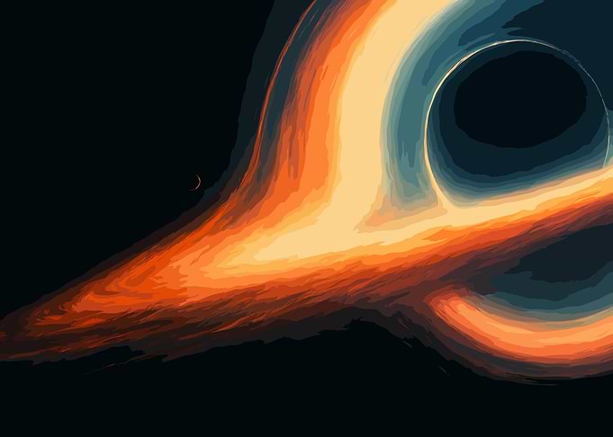 Pixelated Black Hole Illustration