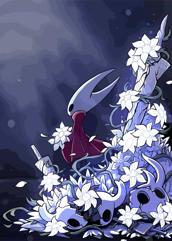 Hollow Knight: Hornet in Floral Scene