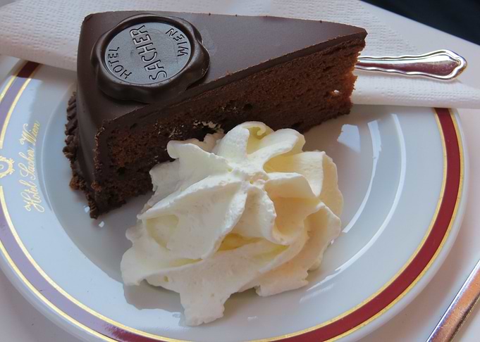Sacher Cake with Whipped Cream