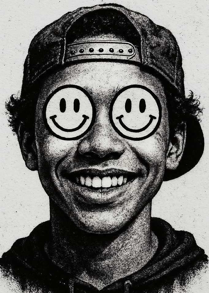 Smiley Face Eyes Portrait