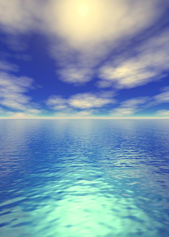 Serene Ocean View with Blue Sky