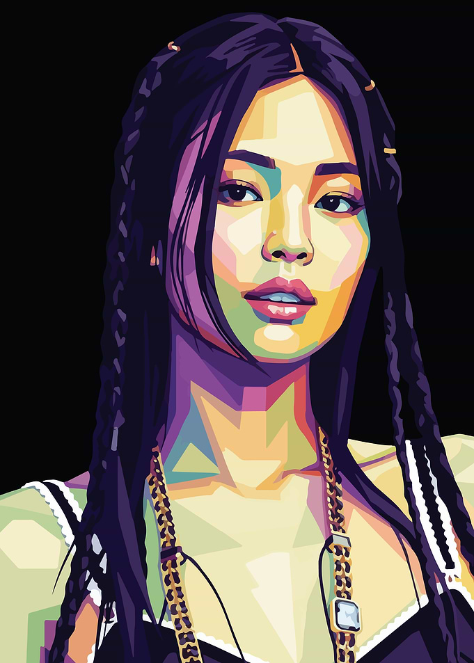 Jennie Kim Pop Art Portrait