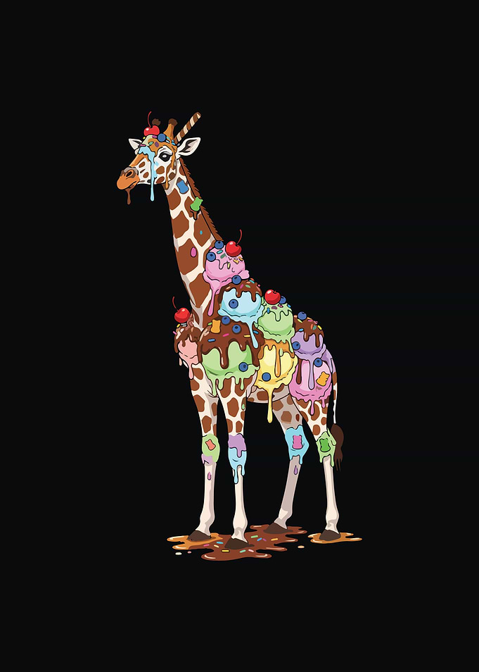 Ice Cream Giraffe Dessert Drip