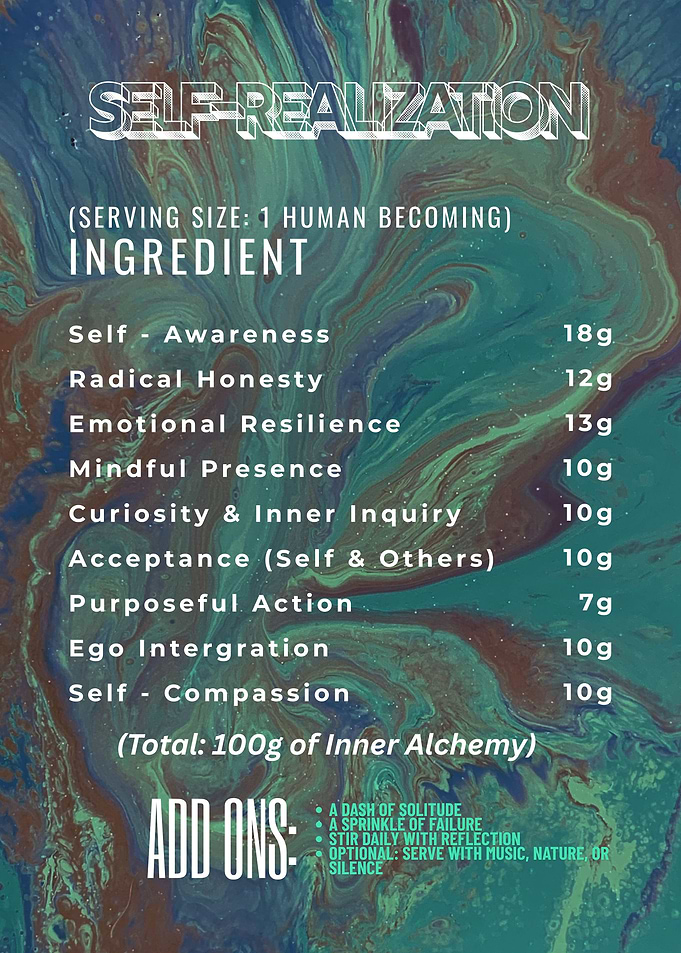 Self-Realization Recipe for Human Becoming