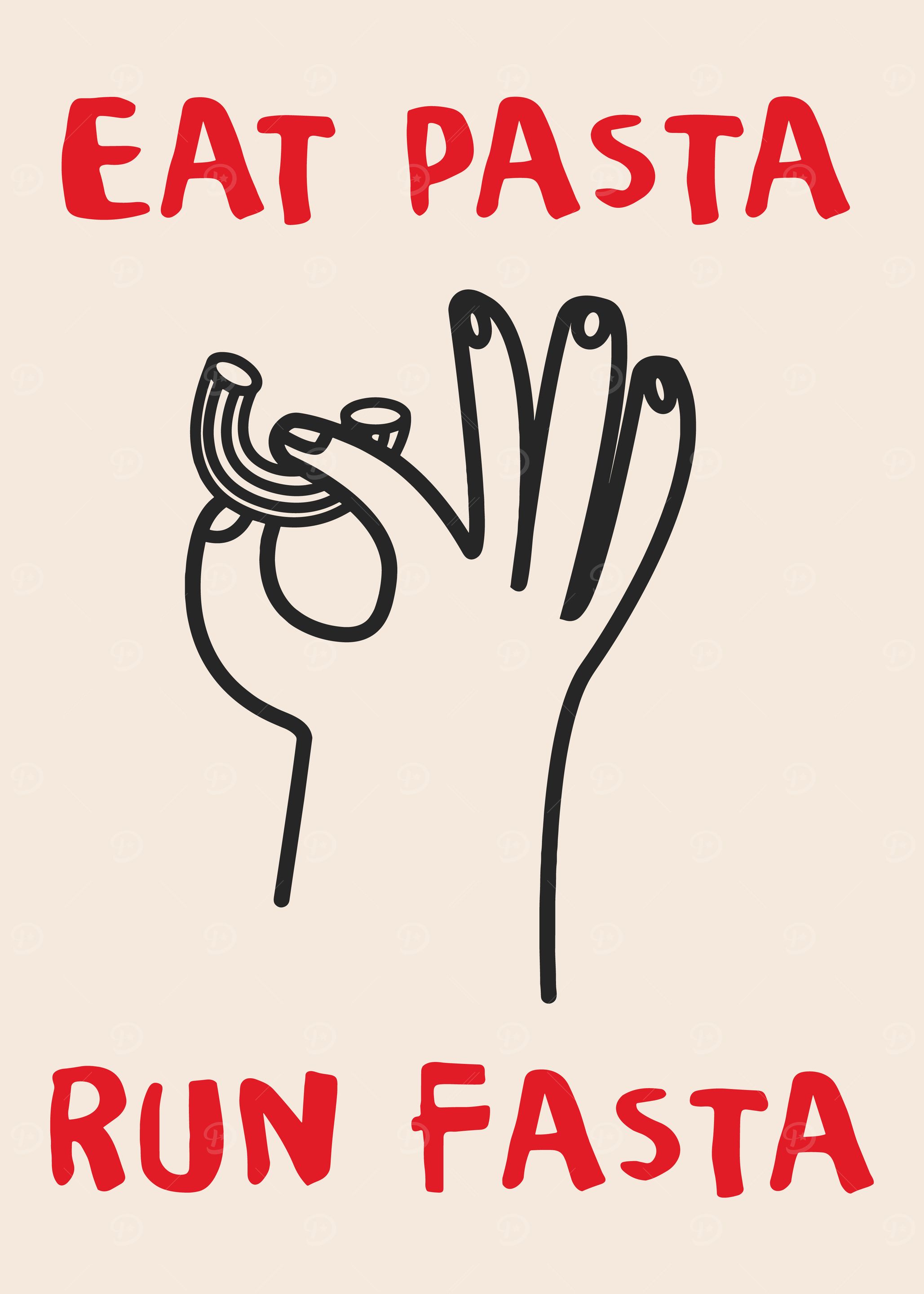 Eat Pasta, Run Fasta Illustration