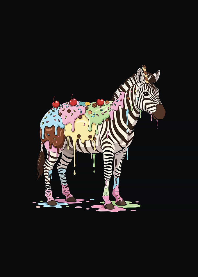 Ice Cream Zebra Dripping