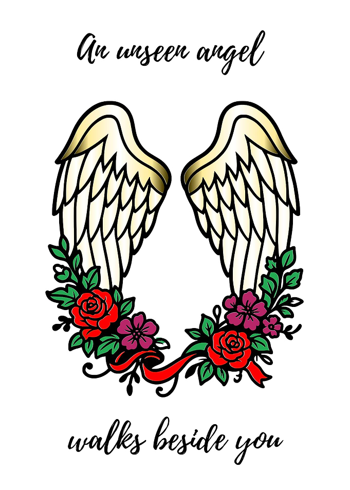 Angel Wings Floral Illustration