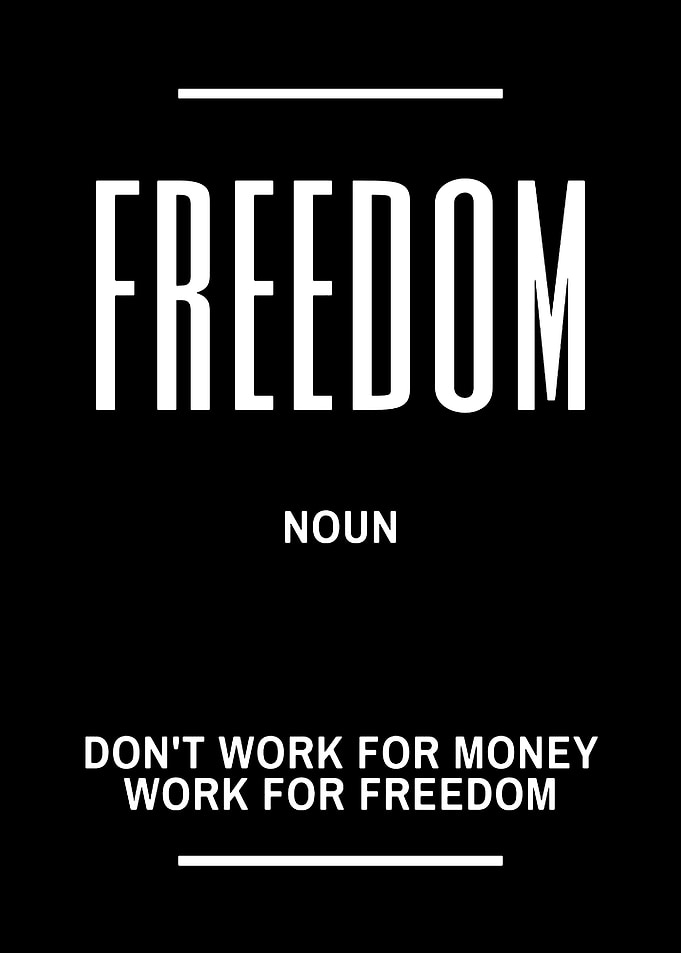 Freedom Definition Black and White Poster