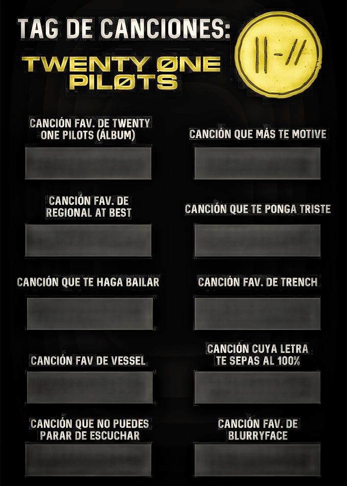 Twenty One Pilots Song Tag Template
