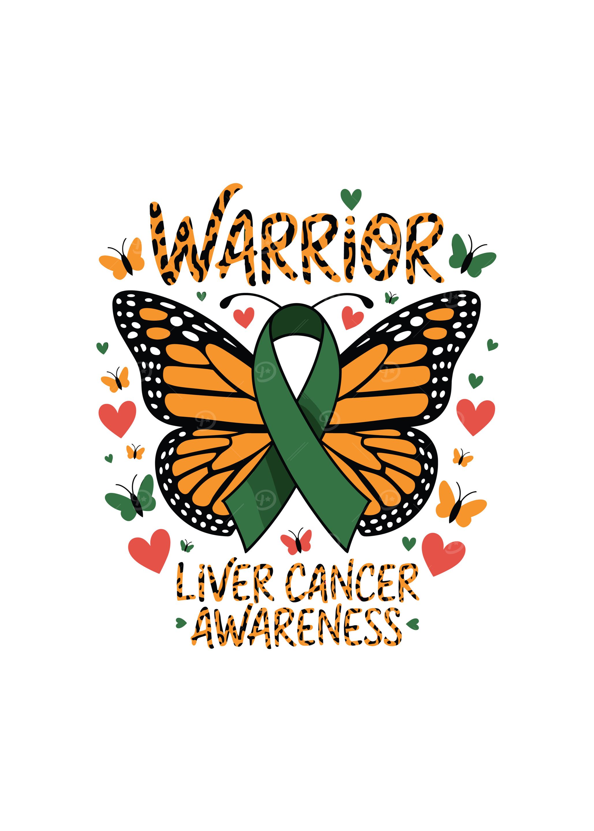 Liver Cancer Awareness Butterfly Warrior