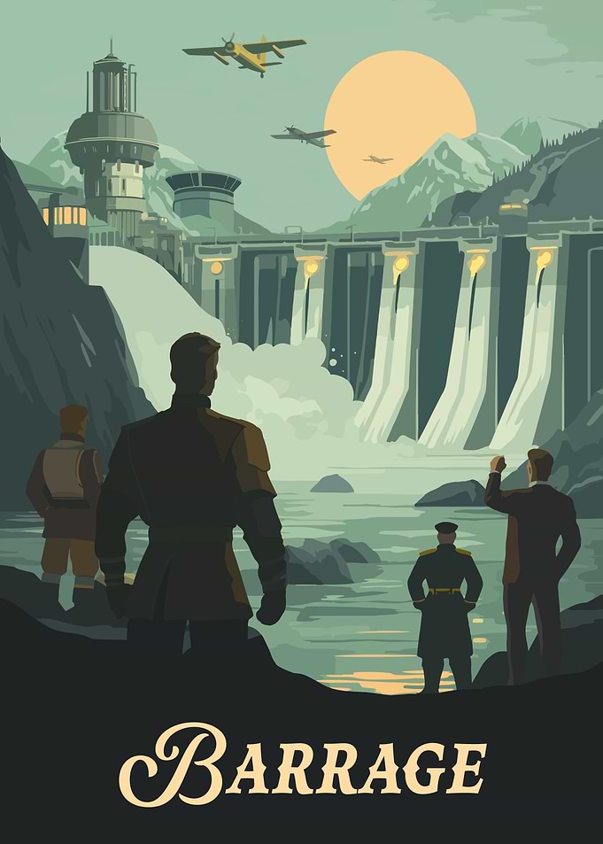 Barrage Board Game Inspired Illustration