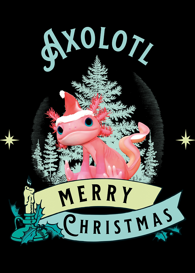 Axolotl Merry Christmas Holiday Card