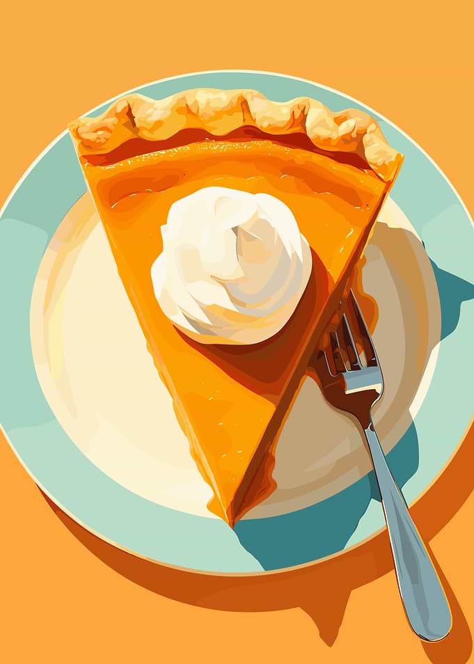 Slice of Pumpkin Pie with Whipped Cream