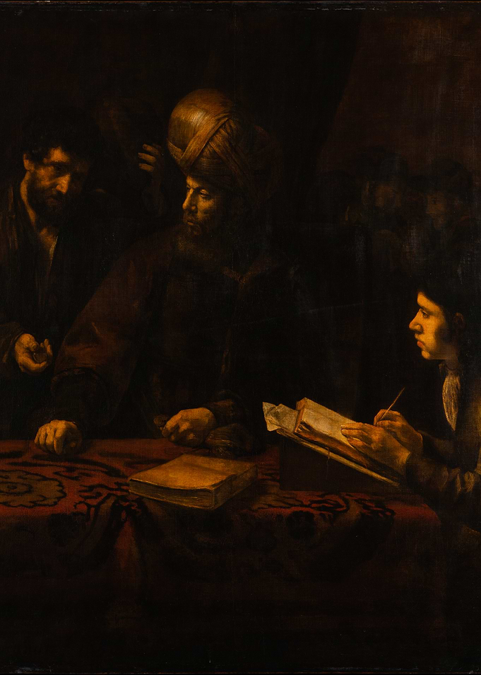 Old Master Painting: Scribes and Figures
