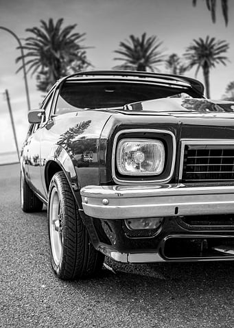 Black and White Classic Car