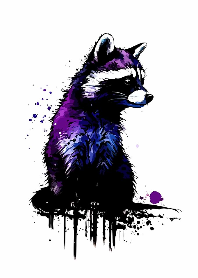 Watercolor Raccoon Portrait