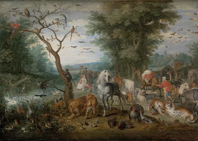 Paradise Landscape with Animals Painting