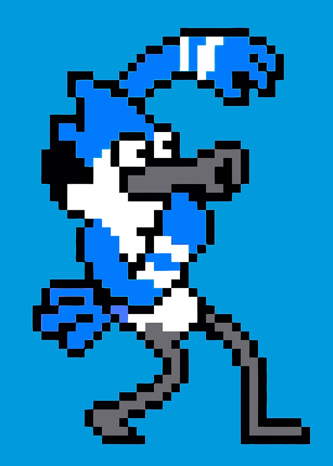 Pixel Art Mordecai from Regular Show