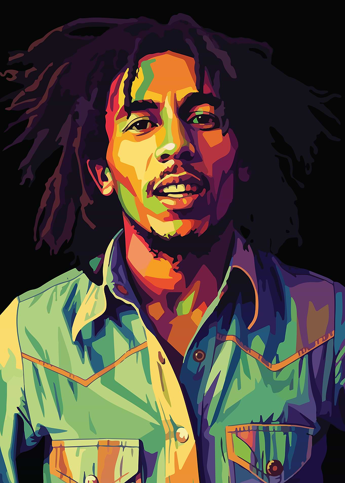 Bob Marley Colorful Portrait