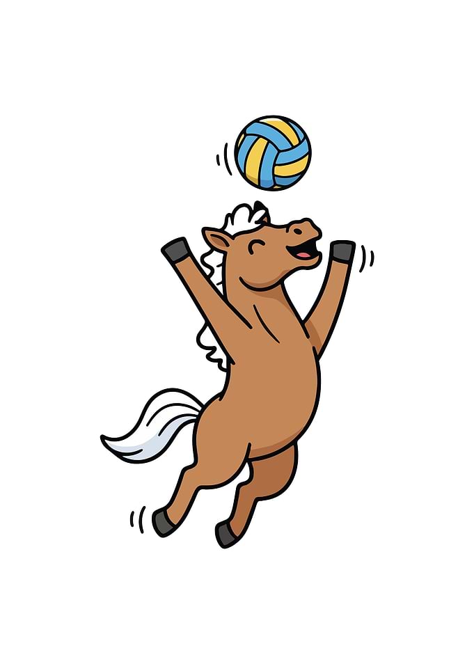 Volleyball Horse Jumping For Shooting The Ball