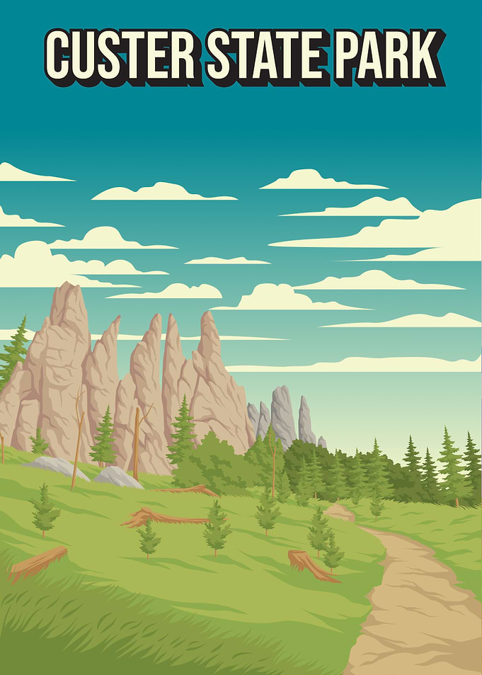 Custer State Park Pixel Art Poster