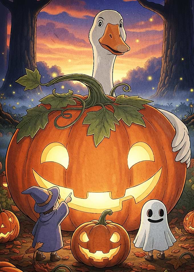 Halloween Goose Pumpkin Friends