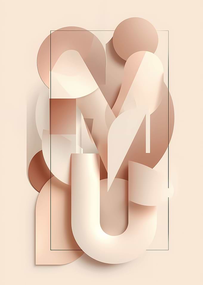 Abstract Geometric Shapes in Pastel Tones